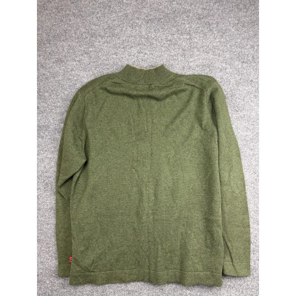 Mountain Khakis Sweater Mens‎ 2XL Green Merino Wool 1/4 Zip Mock Neck Pullover
